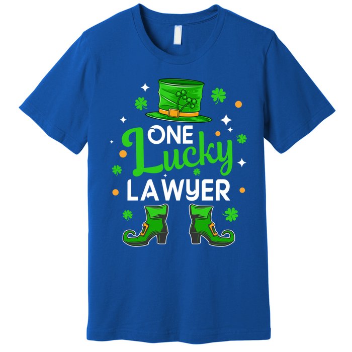 One Lucky Lawyer St Patrick's Day Leprechaun Lawyer Gift Premium T-Shirt