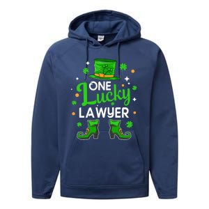 One Lucky Lawyer St Patrick's Day Leprechaun Lawyer Gift Performance Fleece Hoodie