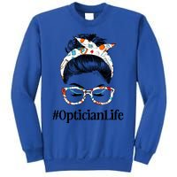 Optician Life Messy Hair Bun Healthcare Worker Funny Gift Sweatshirt