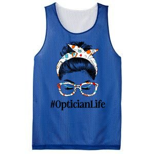 Optician Life Messy Hair Bun Healthcare Worker Funny Gift Mesh Reversible Basketball Jersey Tank