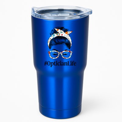 Optician Life Messy Hair Bun Healthcare Worker Funny Gift Tumbler