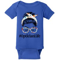 Optician Life Messy Hair Bun Healthcare Worker Funny Gift Baby Bodysuit
