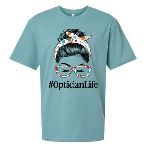 Optician Life Messy Hair Bun Healthcare Worker Funny Gift Sueded Cloud Jersey T-Shirt