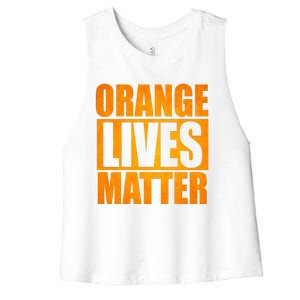 Orange Lives Matter Funny Donald Trump Women's Racerback Cropped Tank