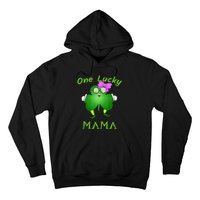 One Lucky Mama Pink Bow Shamrock St Patrick's Day Irish Mom Hoodie