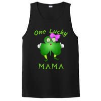 One Lucky Mama Pink Bow Shamrock St Patrick's Day Irish Mom PosiCharge Competitor Tank