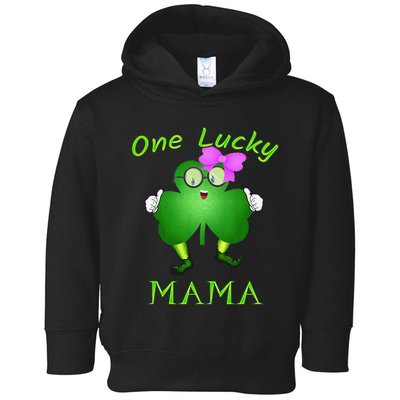 One Lucky Mama Pink Bow Shamrock St Patrick's Day Irish Mom Toddler Hoodie