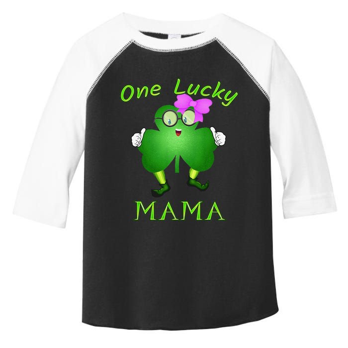 One Lucky Mama Pink Bow Shamrock St Patrick's Day Irish Mom Toddler Fine Jersey T-Shirt