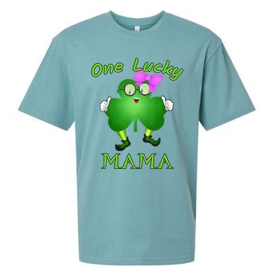 One Lucky Mama Pink Bow Shamrock St Patrick's Day Irish Mom Sueded Cloud Jersey T-Shirt