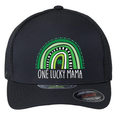 One Lucky Mama Cute Rainbow Mothers St Patricks Day Great Gift Flexfit Unipanel Trucker Cap