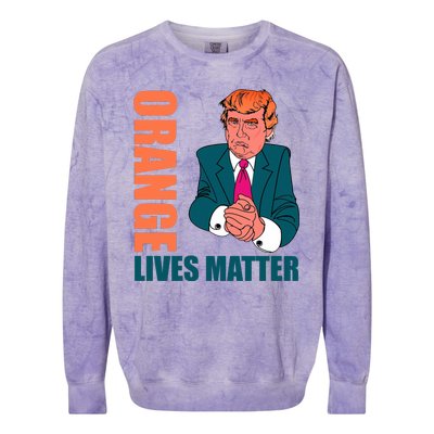 Orange Lives Matter Funny Trump Colorblast Crewneck Sweatshirt