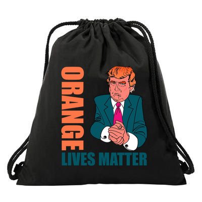 Orange Lives Matter Funny Trump Drawstring Bag