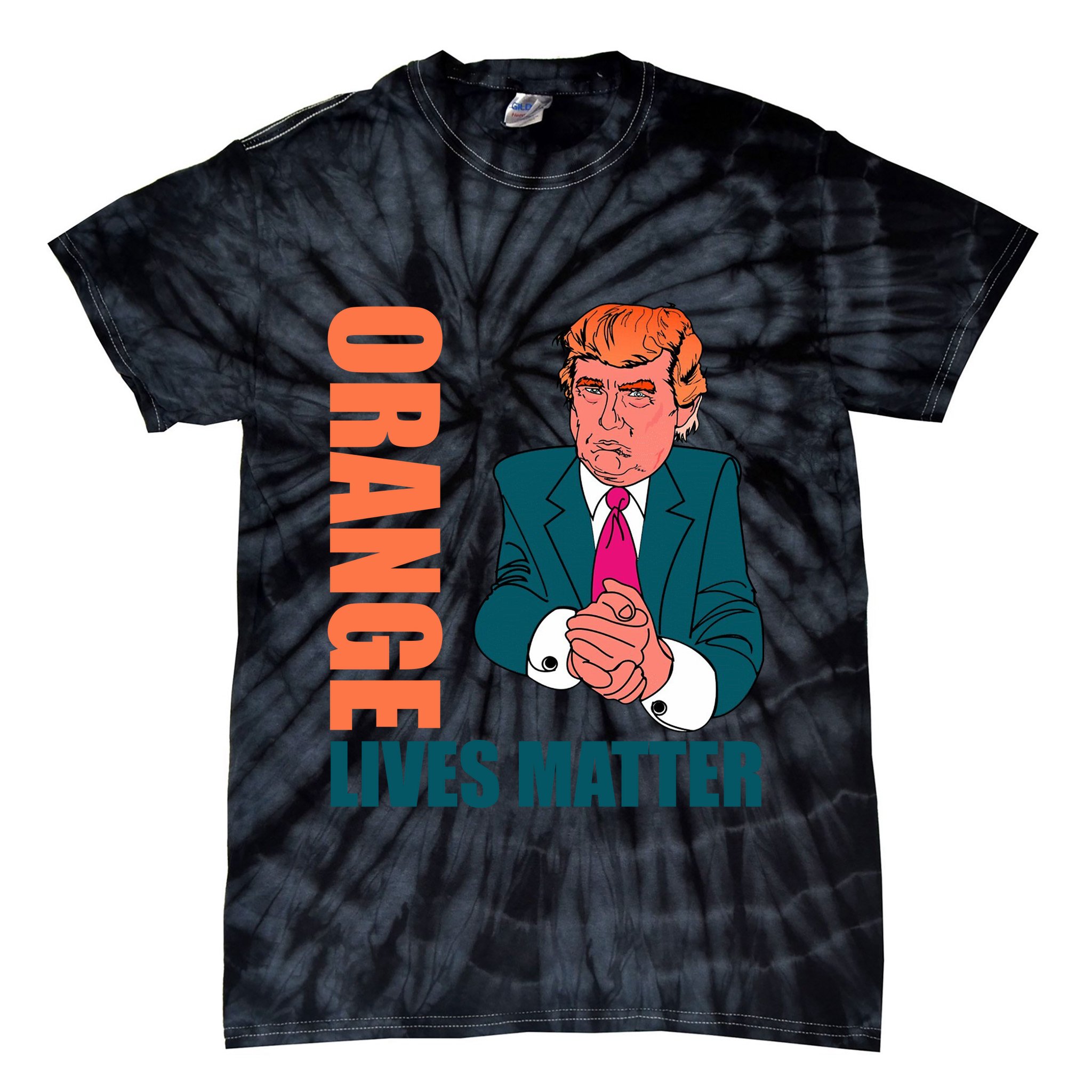 Orange Lives Matter Funny Trump Tie-Dye T-Shirt
