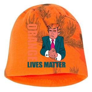 Orange Lives Matter Funny Trump Kati - Camo Knit Beanie