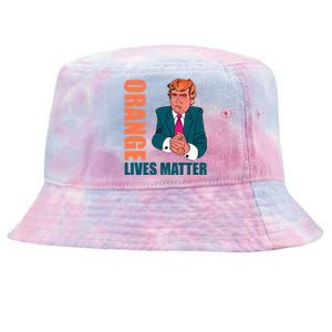 Orange Lives Matter Funny Trump Tie-Dyed Bucket Hat