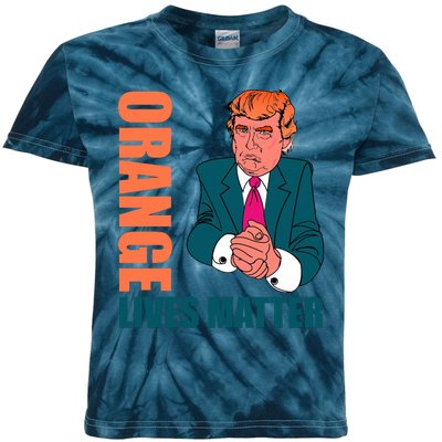 Orange Lives Matter Funny Trump Kids Tie-Dye T-Shirt