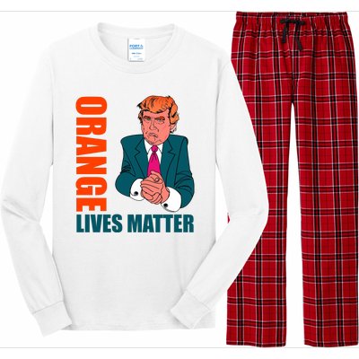 Orange Lives Matter Funny Trump Long Sleeve Pajama Set