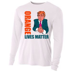 Orange Lives Matter Funny Trump Cooling Performance Long Sleeve Crew