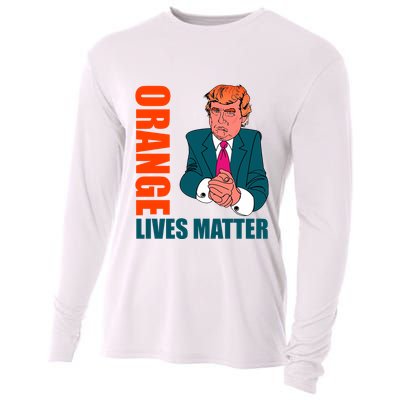 Orange Lives Matter Funny Trump Cooling Performance Long Sleeve Crew