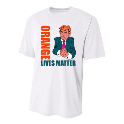 Orange Lives Matter Funny Trump Youth Performance Sprint T-Shirt