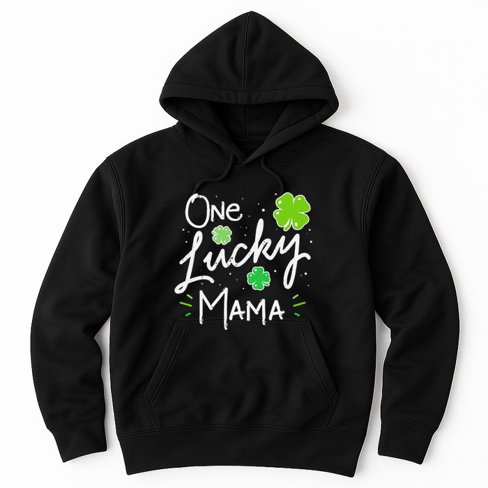 One Lucky Mama St Patricks Day WoMom Mother Shamrock Hoodie