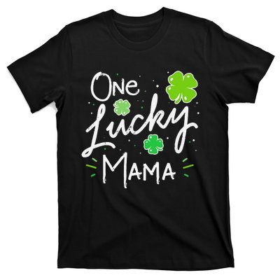 One Lucky Mama St Patricks Day WoMom Mother Shamrock T-Shirt