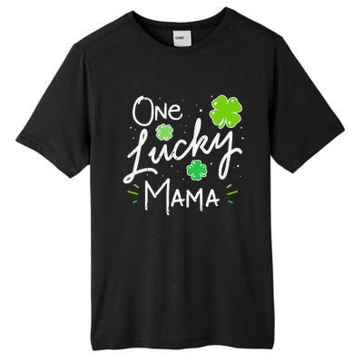 One Lucky Mama St Patricks Day WoMom Mother Shamrock Tall Fusion ChromaSoft Performance T-Shirt