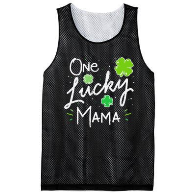 One Lucky Mama St Patricks Day WoMom Mother Shamrock Mesh Reversible Basketball Jersey Tank