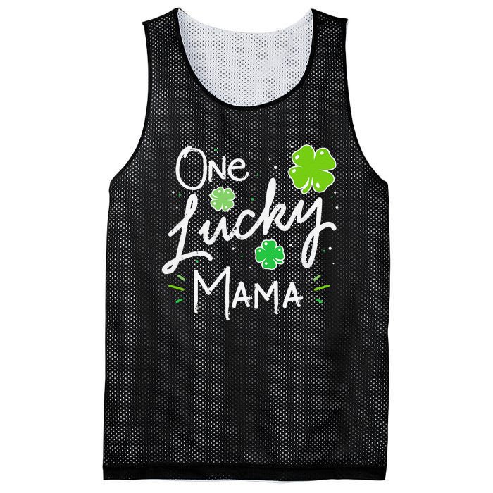 One Lucky Mama St Patricks Day WoMom Mother Shamrock Mesh Reversible Basketball Jersey Tank