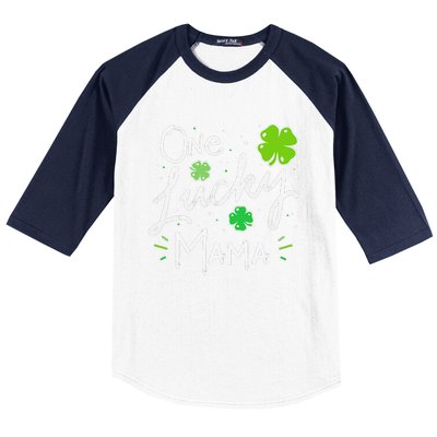 One Lucky Mama St Patricks Day WoMom Mother Shamrock Baseball Sleeve Shirt