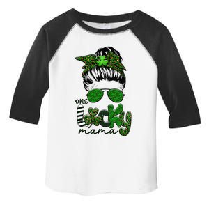 One Lucky Mama Cute Messy Bun Saint Patrick's Day Irish Toddler Fine Jersey T-Shirt