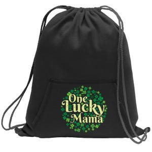 One Lucky Mama St Patricks Day Sweatshirt Cinch Pack Bag