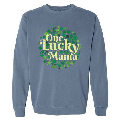 One Lucky Mama St Patricks Day Garment-Dyed Sweatshirt