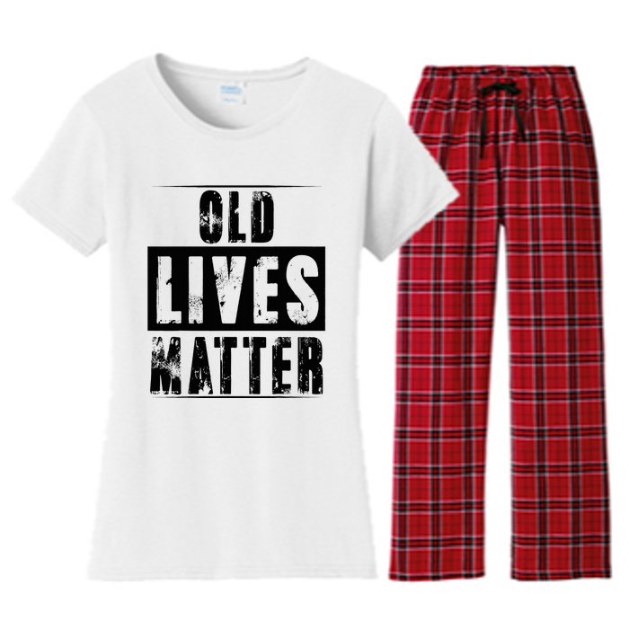 Old Lives Matter Elderly Seniors Apparel Clothing Women's Flannel Pajama Set