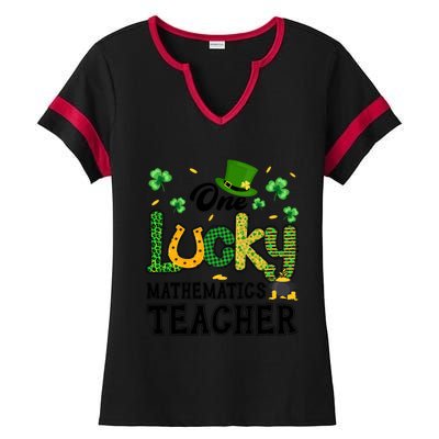 One Lucky Mathematics Teacher St Patricks Day Gift Ladies Halftime Notch Neck Tee