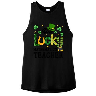 One Lucky Mathematics Teacher St Patricks Day Gift Ladies PosiCharge Tri-Blend Wicking Tank