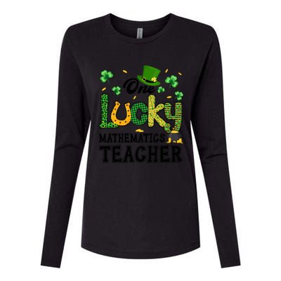 One Lucky Mathematics Teacher St Patricks Day Gift Womens Cotton Relaxed Long Sleeve T-Shirt