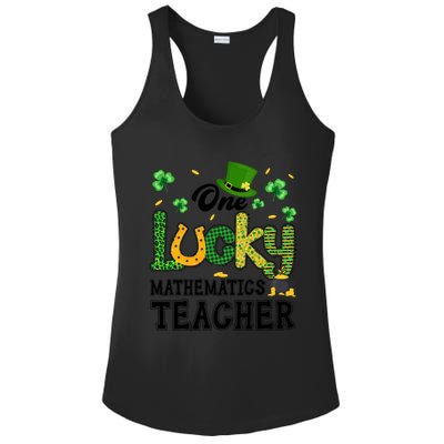 One Lucky Mathematics Teacher St Patricks Day Gift Ladies PosiCharge Competitor Racerback Tank