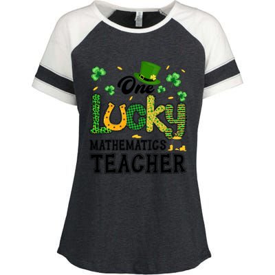 One Lucky Mathematics Teacher St Patricks Day Gift Enza Ladies Jersey Colorblock Tee