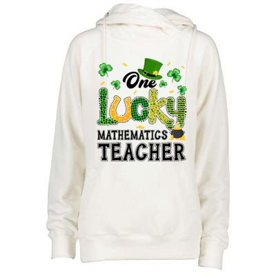 One Lucky Mathematics Teacher St Patricks Day Gift Womens Funnel Neck Pullover Hood