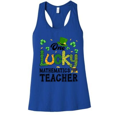 One Lucky Mathematics Teacher St Patricks Day Gift Women's Racerback Tank