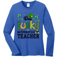 One Lucky Mathematics Teacher St Patricks Day Gift Ladies Long Sleeve Shirt