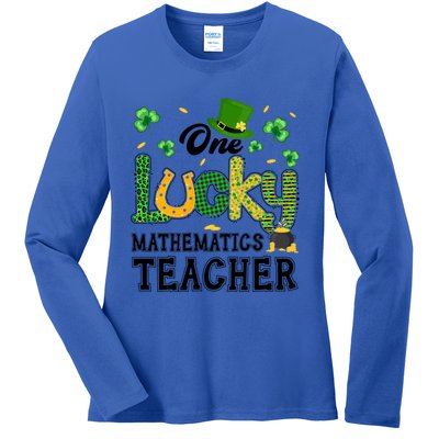 One Lucky Mathematics Teacher St Patricks Day Gift Ladies Long Sleeve Shirt