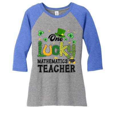 One Lucky Mathematics Teacher St Patricks Day Gift Women's Tri-Blend 3/4-Sleeve Raglan Shirt