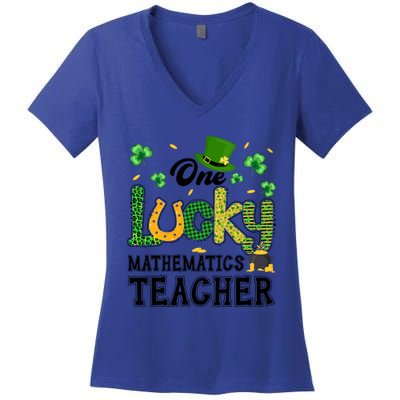 One Lucky Mathematics Teacher St Patricks Day Gift Women's V-Neck T-Shirt