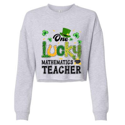 One Lucky Mathematics Teacher St Patricks Day Gift Cropped Pullover Crew