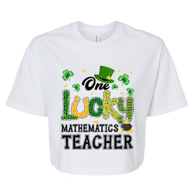 One Lucky Mathematics Teacher St Patricks Day Gift Bella+Canvas Jersey Crop Tee