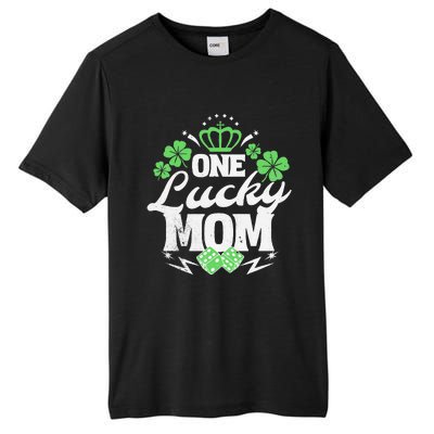 One Lucky Mom St Patricks Day Gift Vintage 70s Dice Tall Fusion ChromaSoft Performance T-Shirt