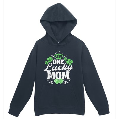 One Lucky Mom St Patricks Day Gift Vintage 70s Dice Urban Pullover Hoodie