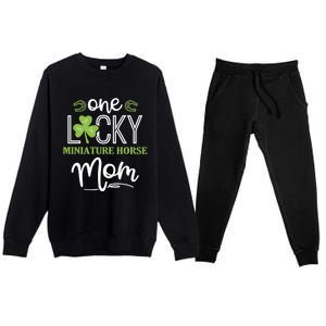 One Lucky Miniature Horse Horse Mom Irish Horseback Riding Gift Premium Crewneck Sweatsuit Set